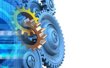  Dişliler beyaz arkaplanda