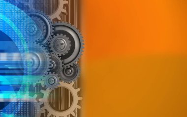 dişli tekerlek turuncu arka plan üzerinde