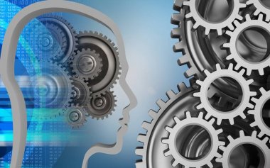 mavi arka plan üzerinde dişli tekerler 