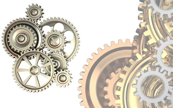 Gears over white background — Stock Photo, Image