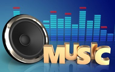 Mavi degrade arka plan müzik işareti ile