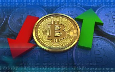 bitcoin arka plan üzerinde gösterimi