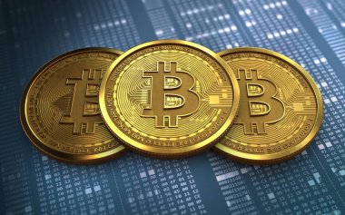 bitcoin arka plan üzerinde gösterimi