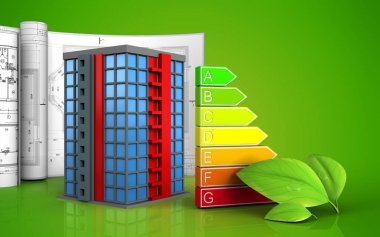 Bina arka plan üzerinde gösterimi