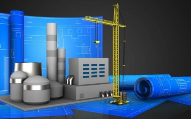 Fabrika arka plan üzerinde gösterimi