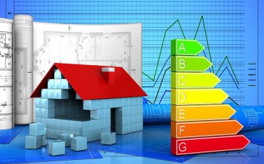 evin arka plan üzerinde gösterimi