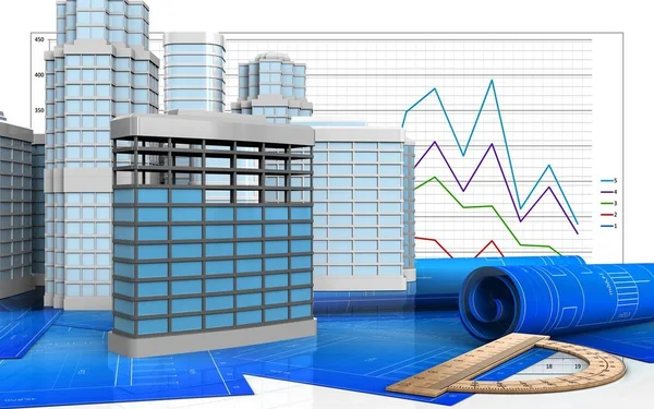 Ilustración de la construcción de edificios —  Fotos de Stock