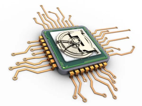 Ilustración de microchip sobre fondo —  Fotos de Stock