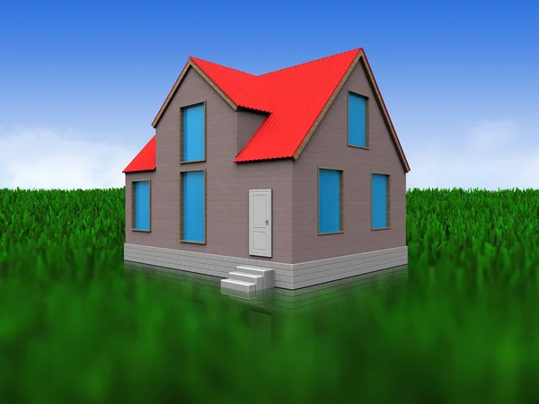 Illustration of house over  background — Stock Photo, Image