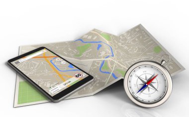 telefon ile harita kağıt