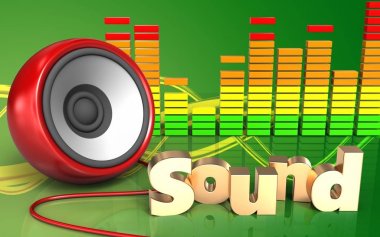 yeşil arka plan üzerinde hoparlör