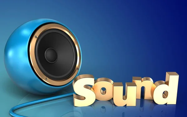 Illustration of blue sound speaker — Stock Photo, Image