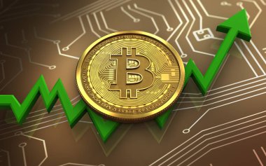 bitcoin arka plan üzerinde gösterimi