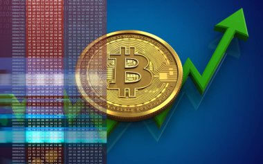 bitcoin arka plan üzerinde gösterimi