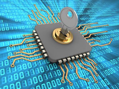 İşlemci arka plan üzerinde gösterimi