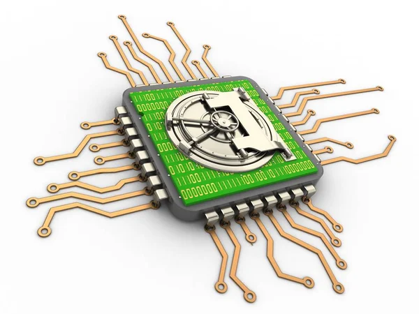 Illustration av processor över bakgrund — Stockfoto