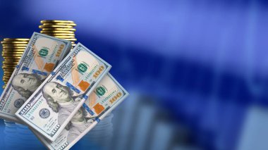  sikke üzerinde mavi grafik arka planı