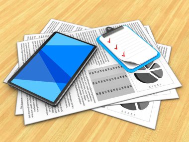 belgeler ve tablet çizimi 