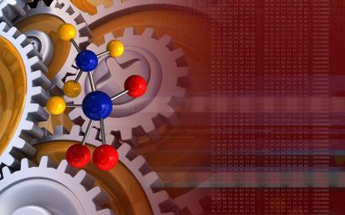  molekül arka plan üzerinde gösterimi