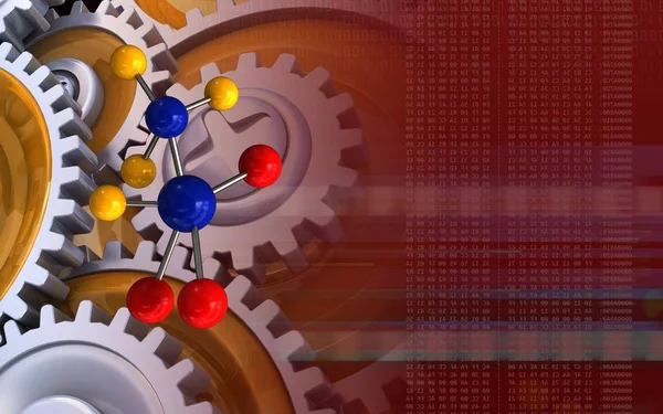 Ilustração da molécula sobre fundo — Fotografia de Stock
