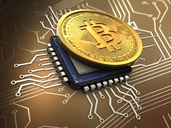 Ilustração de bitcoin — Fotografia de Stock