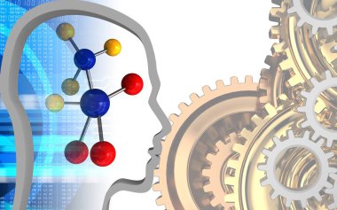  molekül arka plan üzerinde gösterimi
