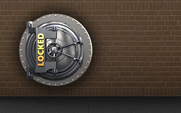 illustration of locked vault door