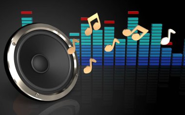 siyah arka plan notları ile