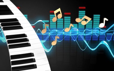 Piyano Klavye gösteren resim