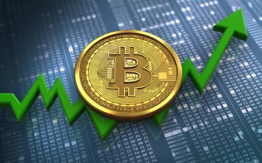 bitcoin arka plan üzerinde gösterimi