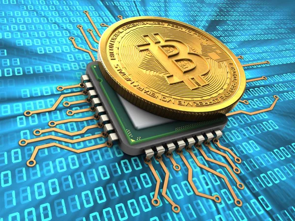 Abbildung von Bitcoin über Hintergrund — Stockfoto