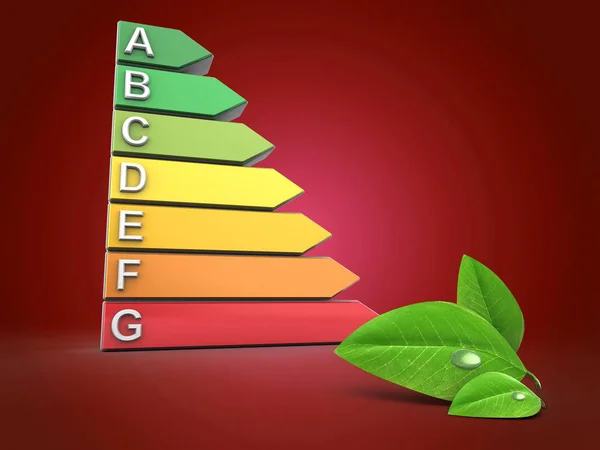 Иллюстрация энергетического рейтинга — стоковое фото