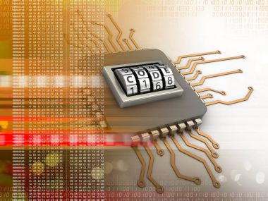 kod kullanım ile beyaz arka plan üzerinde elektronik yönetim kurulu 3D çizimi arama