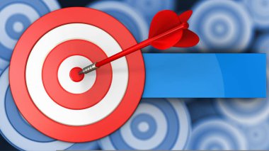 birçok hedefleri arka plan üzerinde kırmızı ok ile büyük ben 3D çizimi