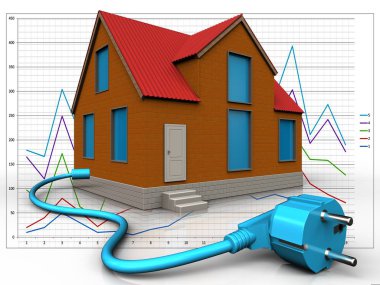 Yazlık kablo üzerinden Diyagram arka plan ile 3D çizimi