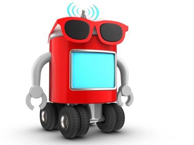 3d illustration of robot with  over white background clipart