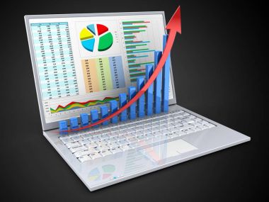 dizüstü bilgisayar grafikleri kavramı 3d 