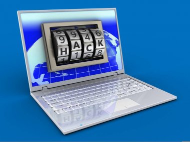 dizüstü bilgisayar hacker kavramı 3d 