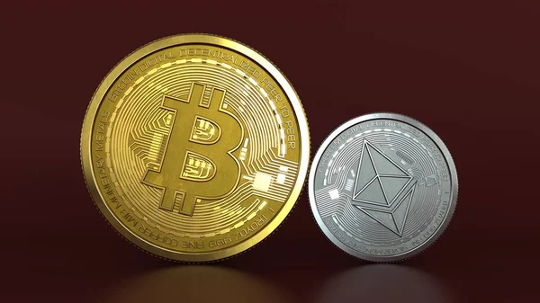 Bitcoin と ethereum — ストック写真