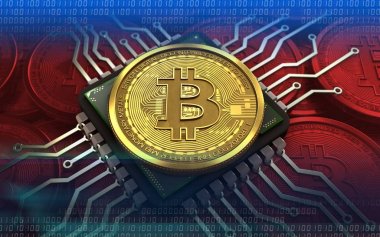 3D bitcoin bilgisayar çipi