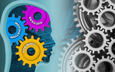 başarı sistemi ikili arka plan üzerinde 3D çizimi ile mekanik