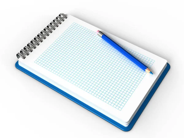 Illustration Notepad Grid Page White Background — Stock Photo, Image