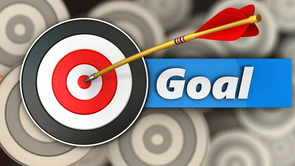 Illustrazione Del Target Con Goal Sign Più Target Background — Foto Stock