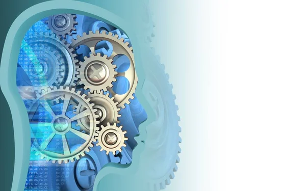 Illustration Gears White Background Blue Gears — Stock Photo, Image