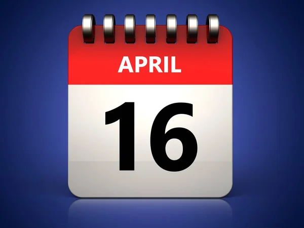 Illustration April Calendar Blue Background — Stock Photo, Image