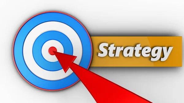 Obiettivo blu con strategia — Foto Stock