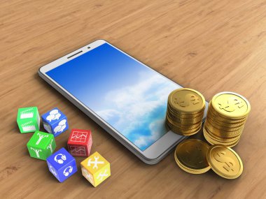  ahşap arka plan üzerinde beyaz telefon 