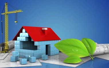 ev blok inşaat vinç ile