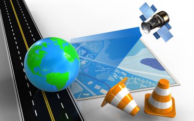  Dünya ve onarım koniler ile mavi harita