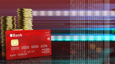 sikke üzerinde kırmızı cyber arka plan